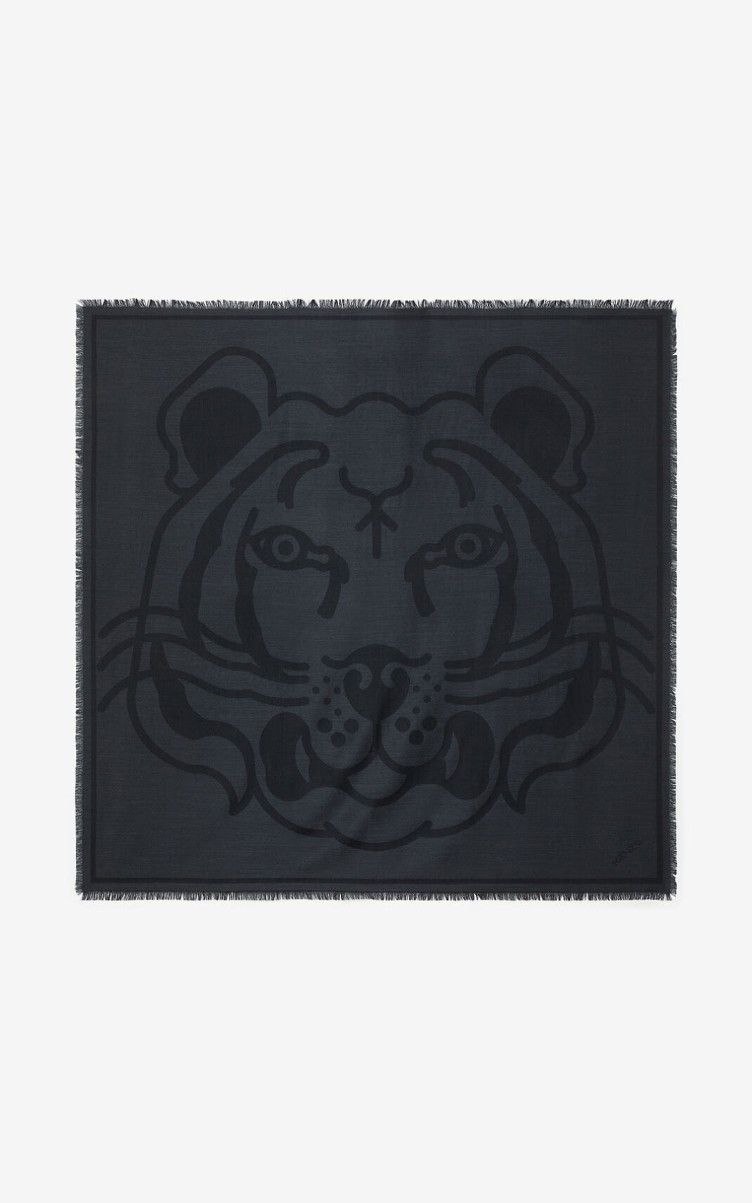 Foulard Kenzo K Tiger wool Homme Grise Foncé | KMIJ-07693